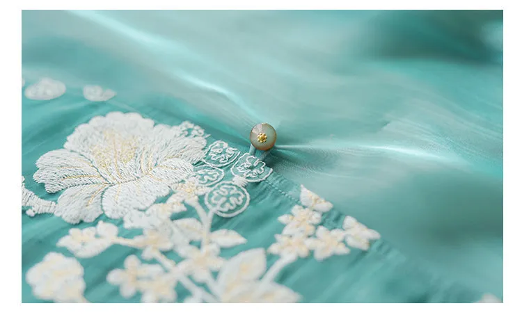 Marley Elegant Embroidery Qipao Cheongsam Two Piece