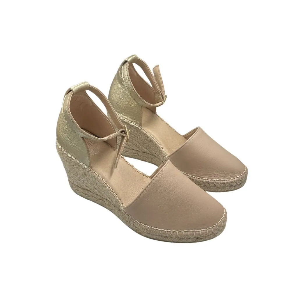 Maya Espadrille Wedge in Sandy Champagne - Outlet item