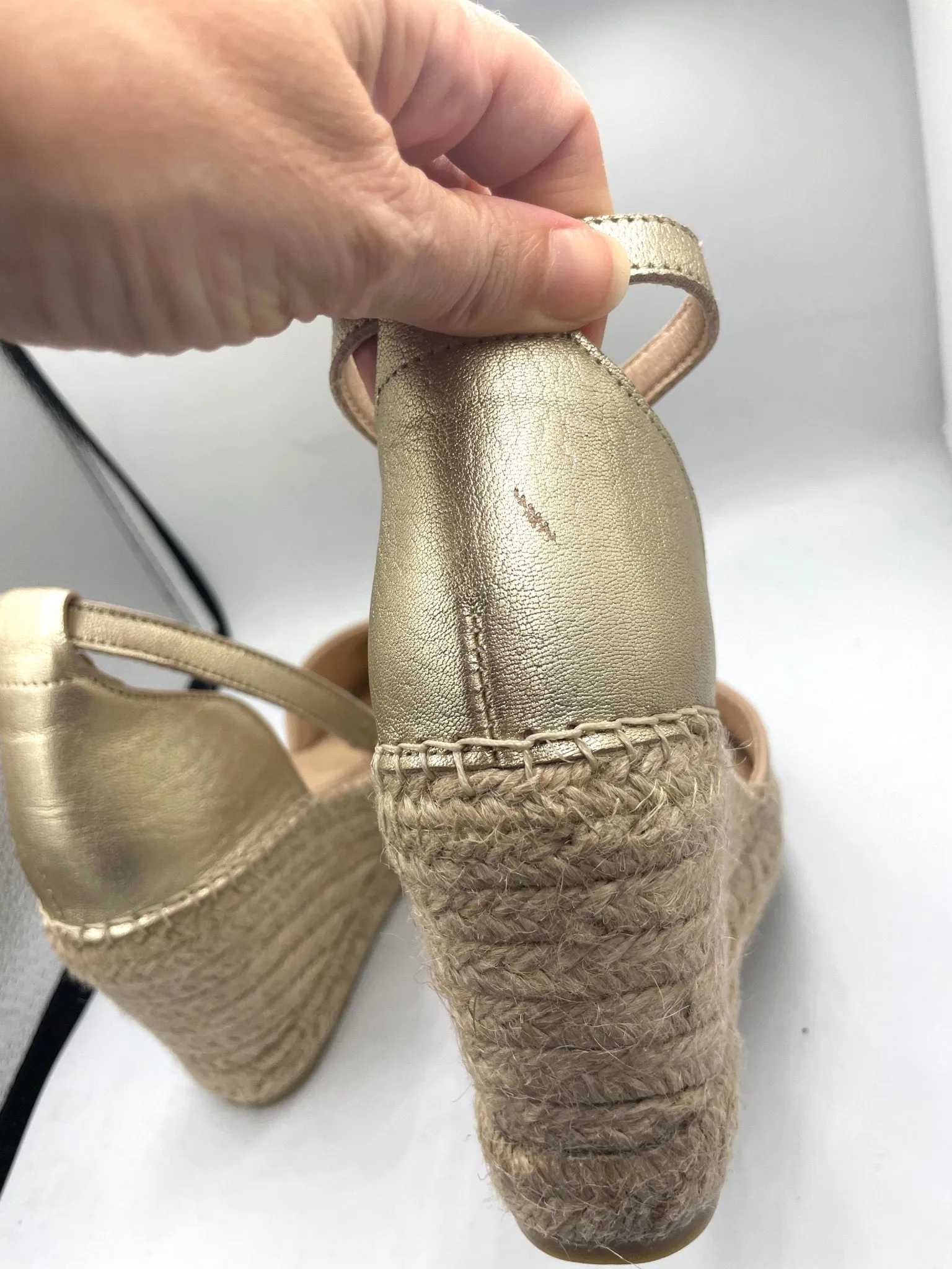 Maya Espadrille Wedge in Sandy Champagne - Outlet item