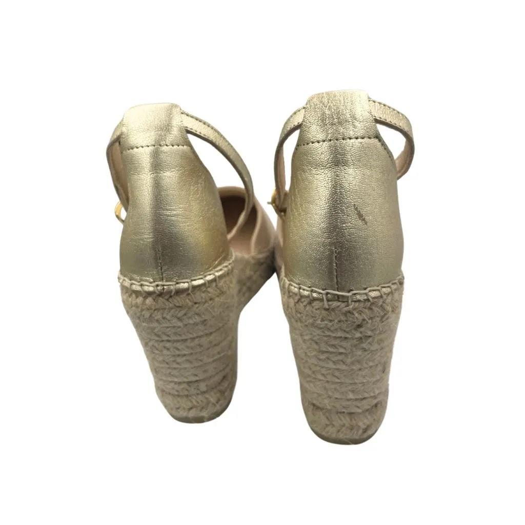 Maya Espadrille Wedge in Sandy Champagne - Outlet item