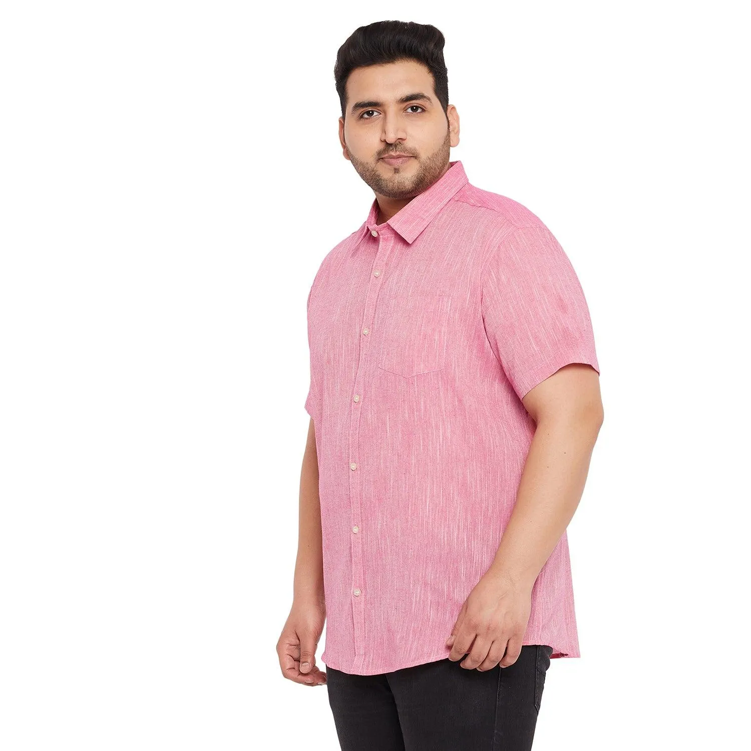 Men Plus Size Crude Solid Shirt