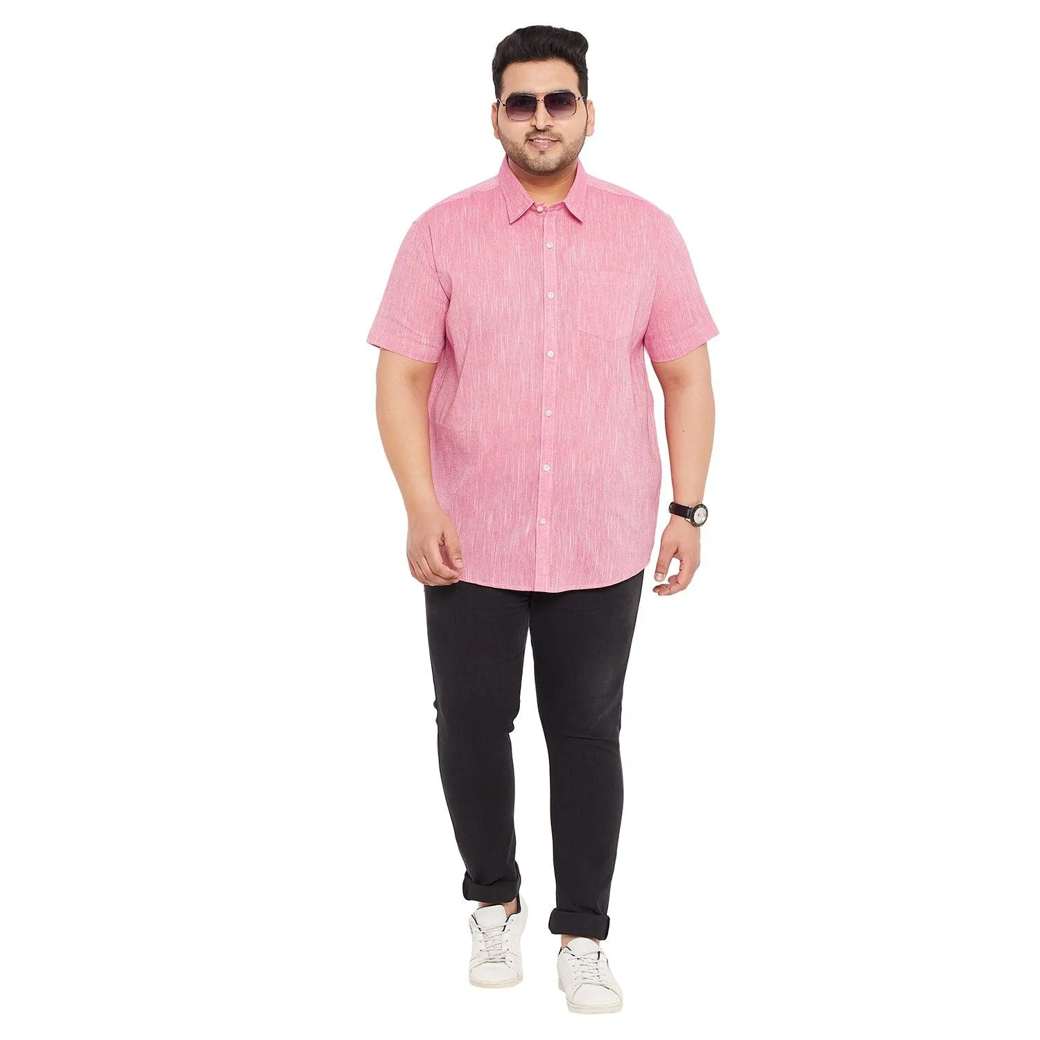 Men Plus Size Crude Solid Shirt