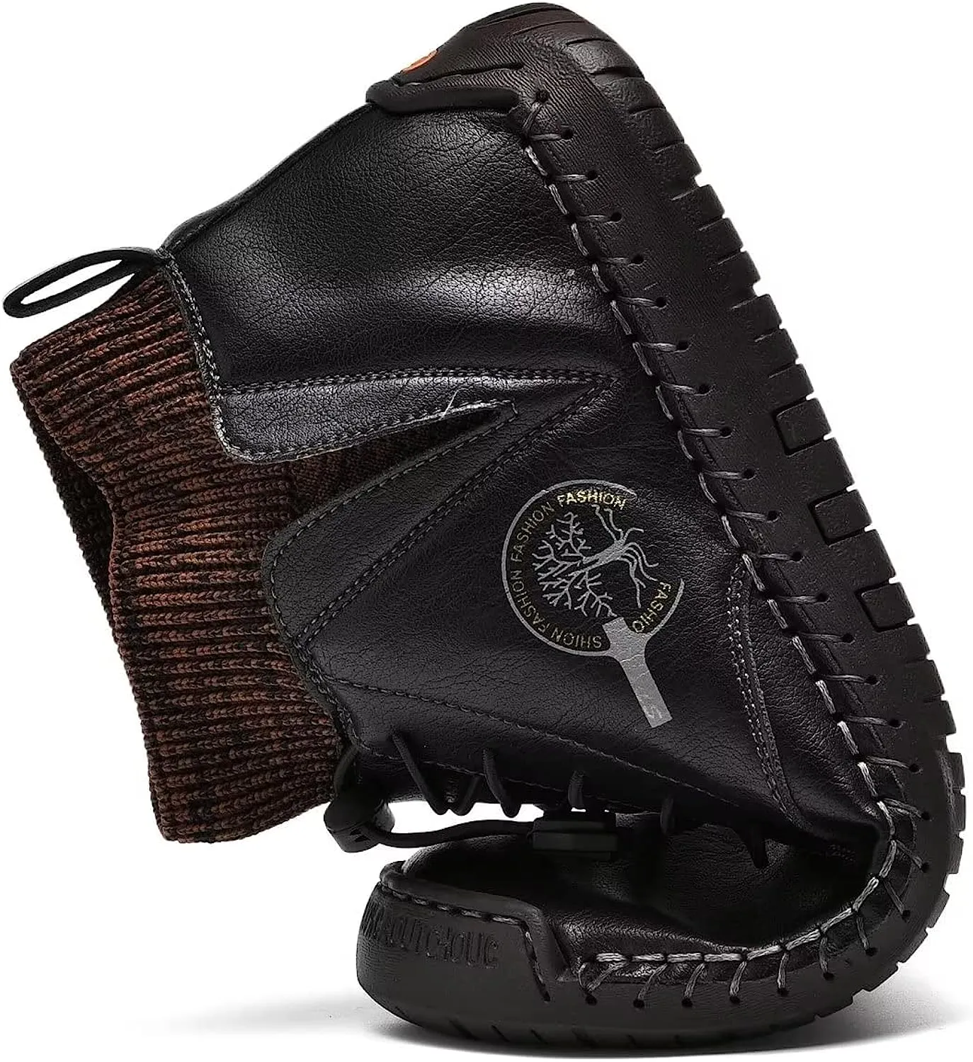 Mens Leather Loafers Fashion Casual Slip Driver Loafer Shoes Ankle Chukka Boots for Men