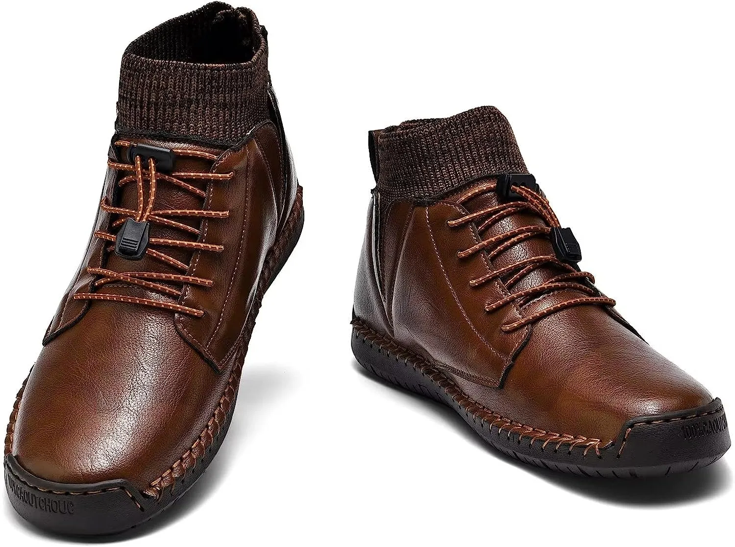 Mens Leather Loafers Fashion Casual Slip Driver Loafer Shoes Ankle Chukka Boots for Men