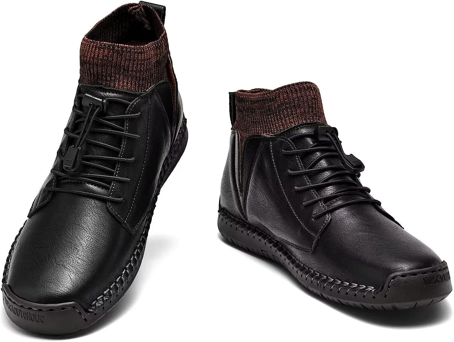 Mens Leather Loafers Fashion Casual Slip Driver Loafer Shoes Ankle Chukka Boots for Men