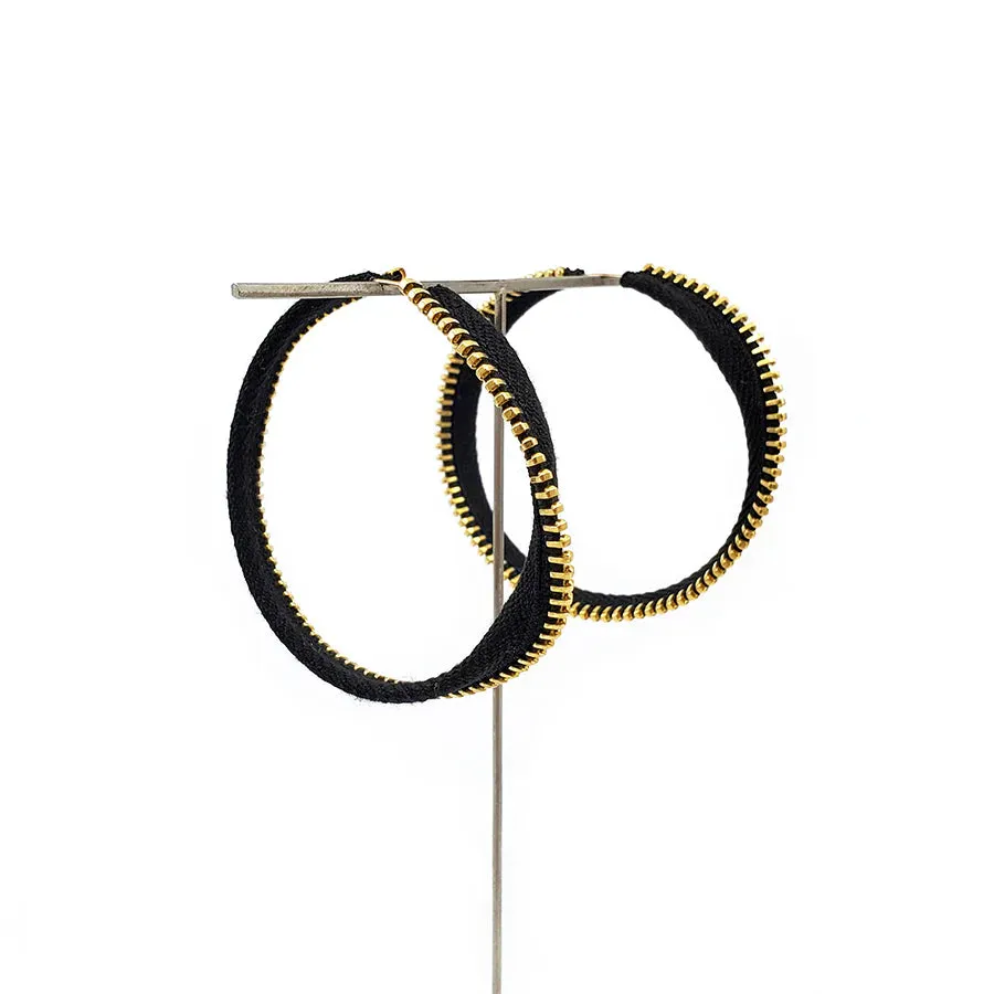 Mobius Hoops - Black   Gold