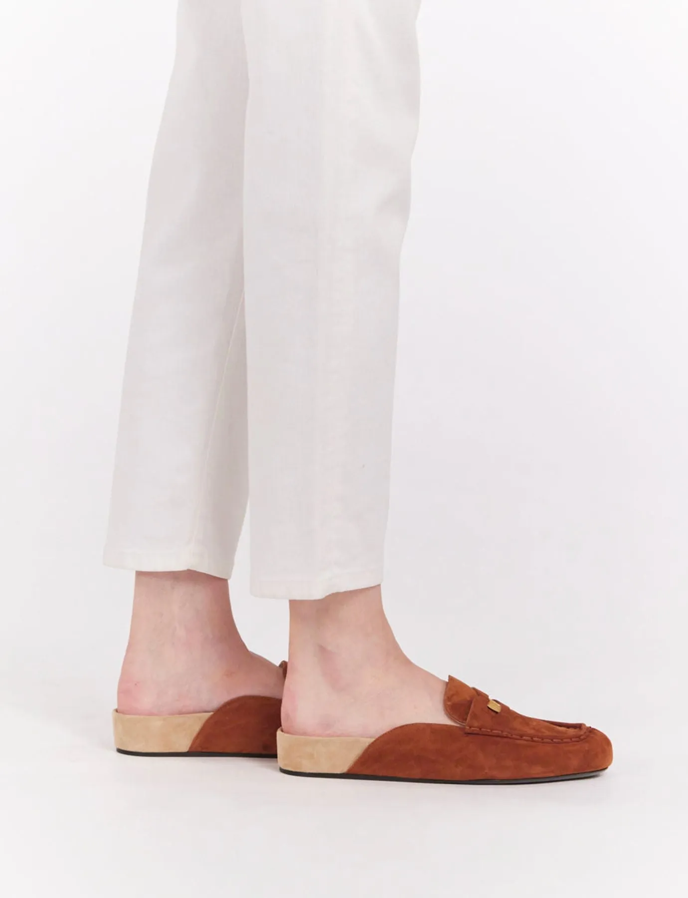 Moccasin mule Flavie cognac leather