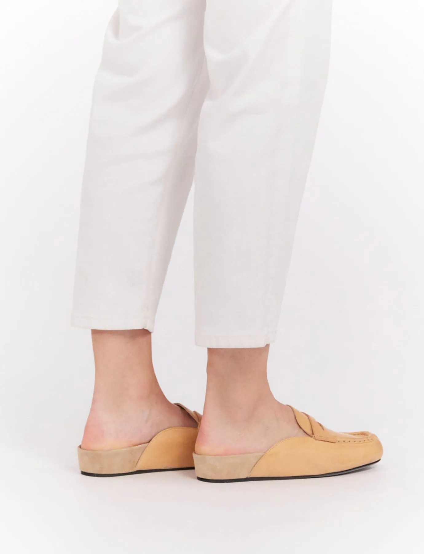 Moccasin mule Flavie natural leather
