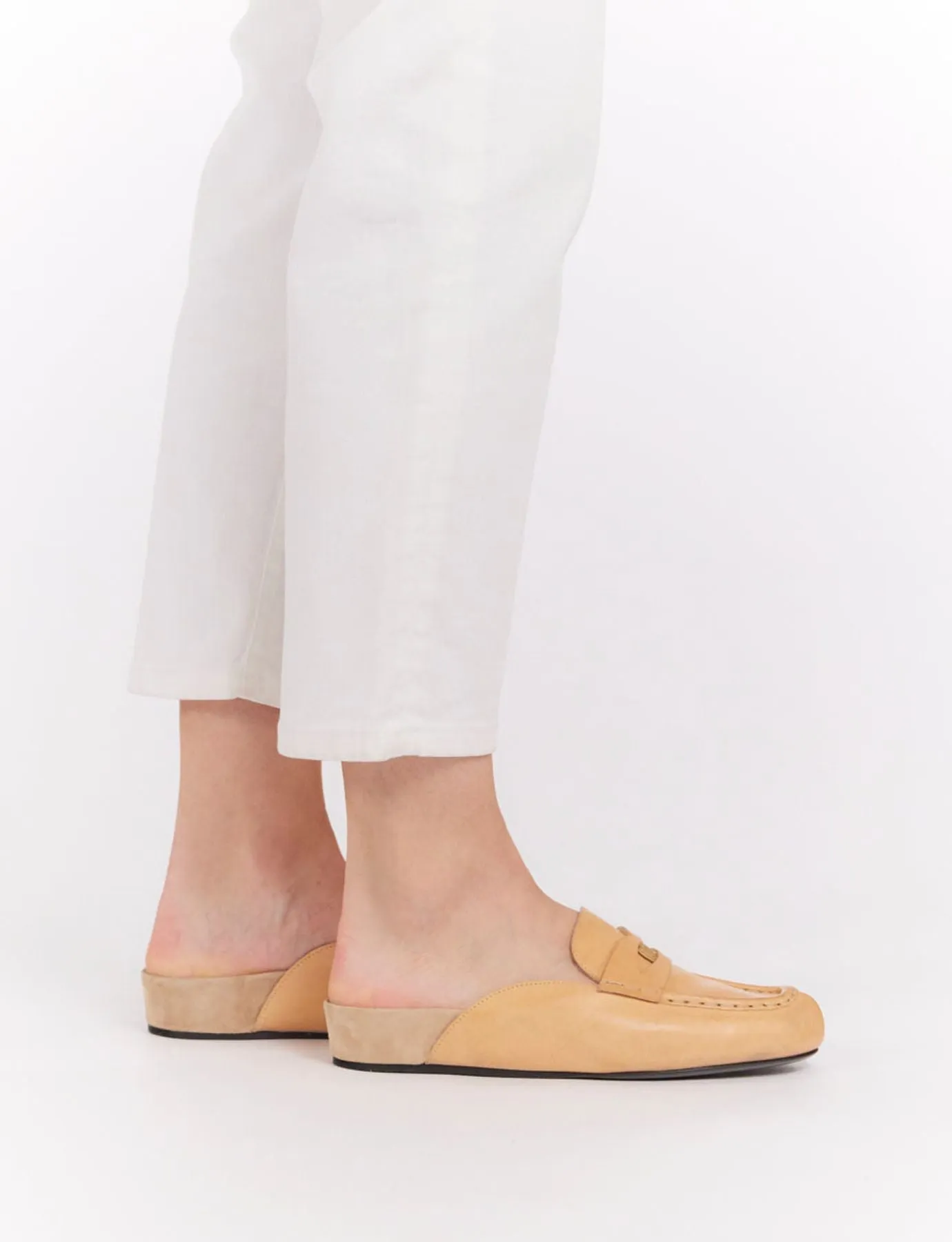 Moccasin mule Flavie natural leather