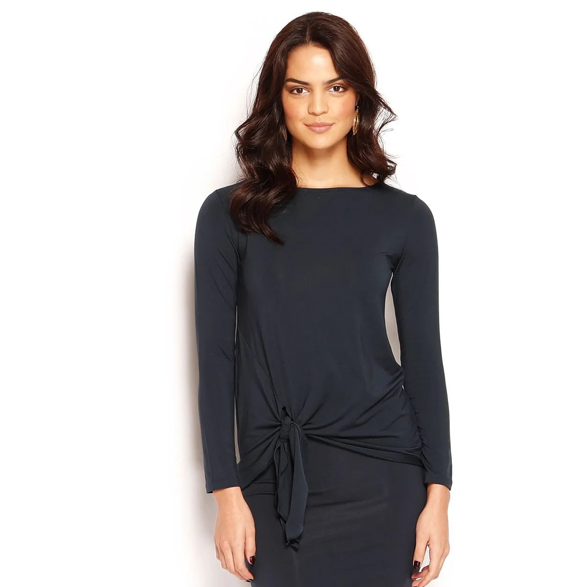 NADIA TIE TOP LS