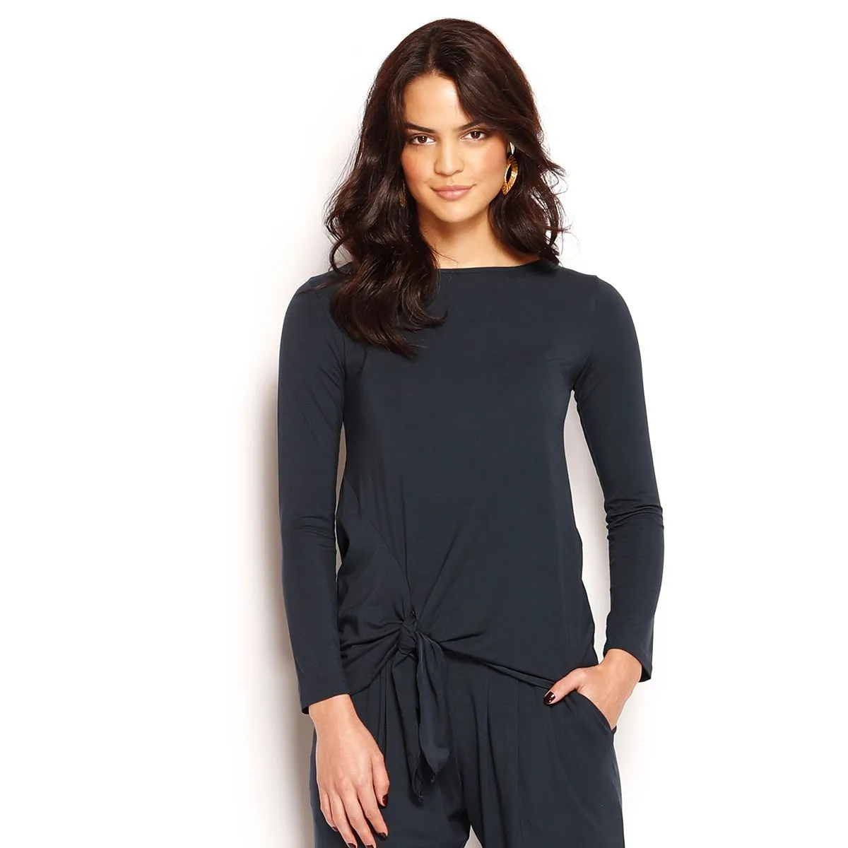 NADIA TIE TOP LS