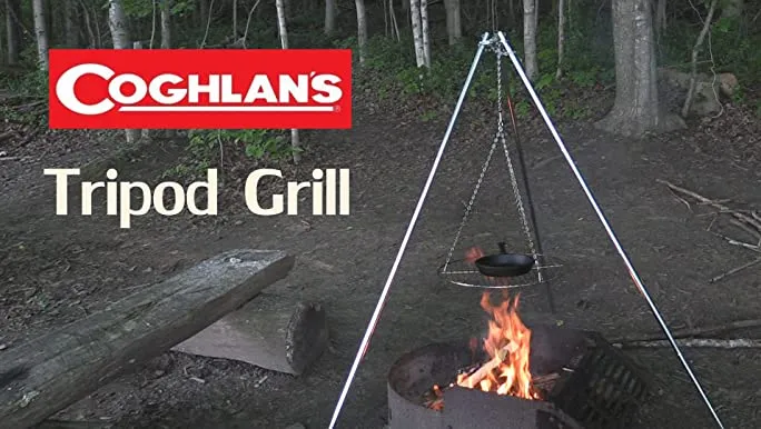 New Coleman Tripod Grill and Lantern Hanger! Sturdy! Galvanized Steel legs!