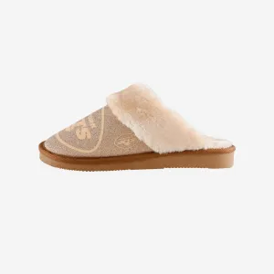 New York Jets Womens Glitter Open Back Fur Moccasin Slipper