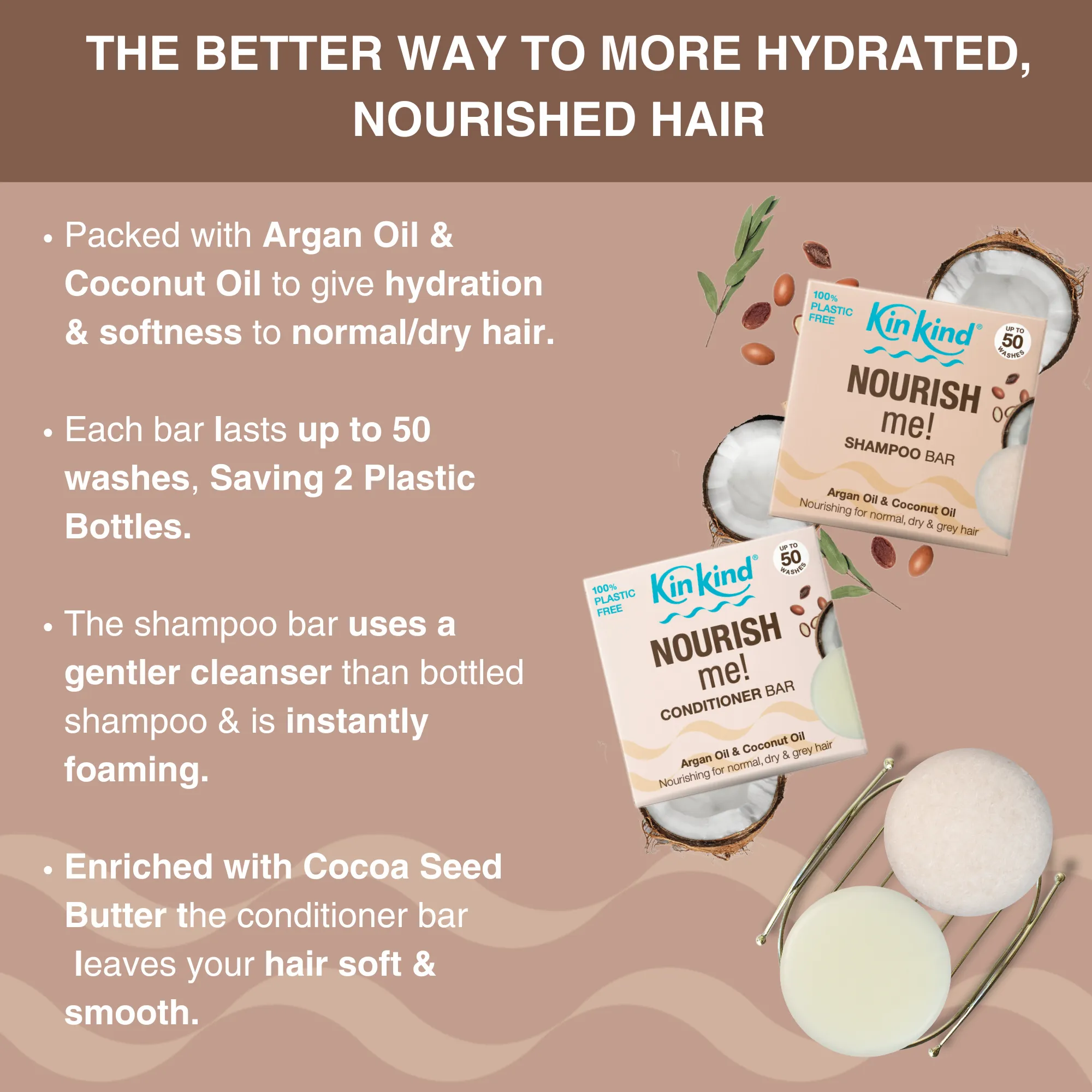 NOURISH! Hair & Skincare BEAUTY GIFT SET! 4 bars. Saves 6 plastic bottles!