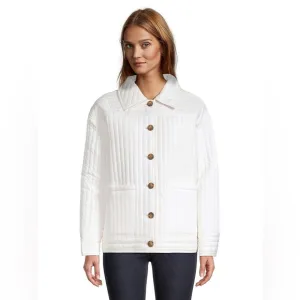 NWT Lucky Brand Reversible Quilted Barn Jacket in Ivory Rose Pink
