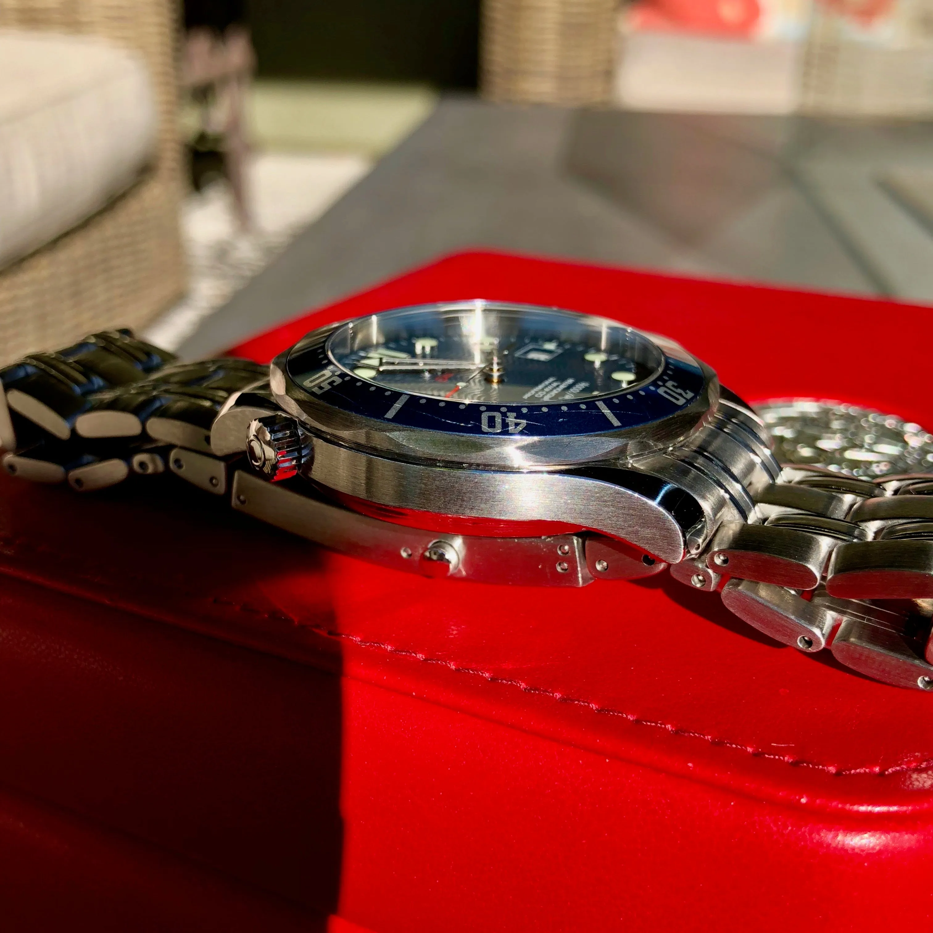 Omega Seamaster Professional Co-Axial Chronometer 2220.80 Blue Wave 41mm Steel Wristwatch Box Papers