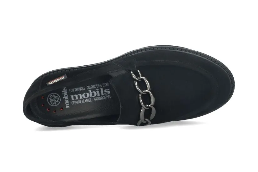 'Orla' women's ergonomic wide fit (H) moccasin - Black