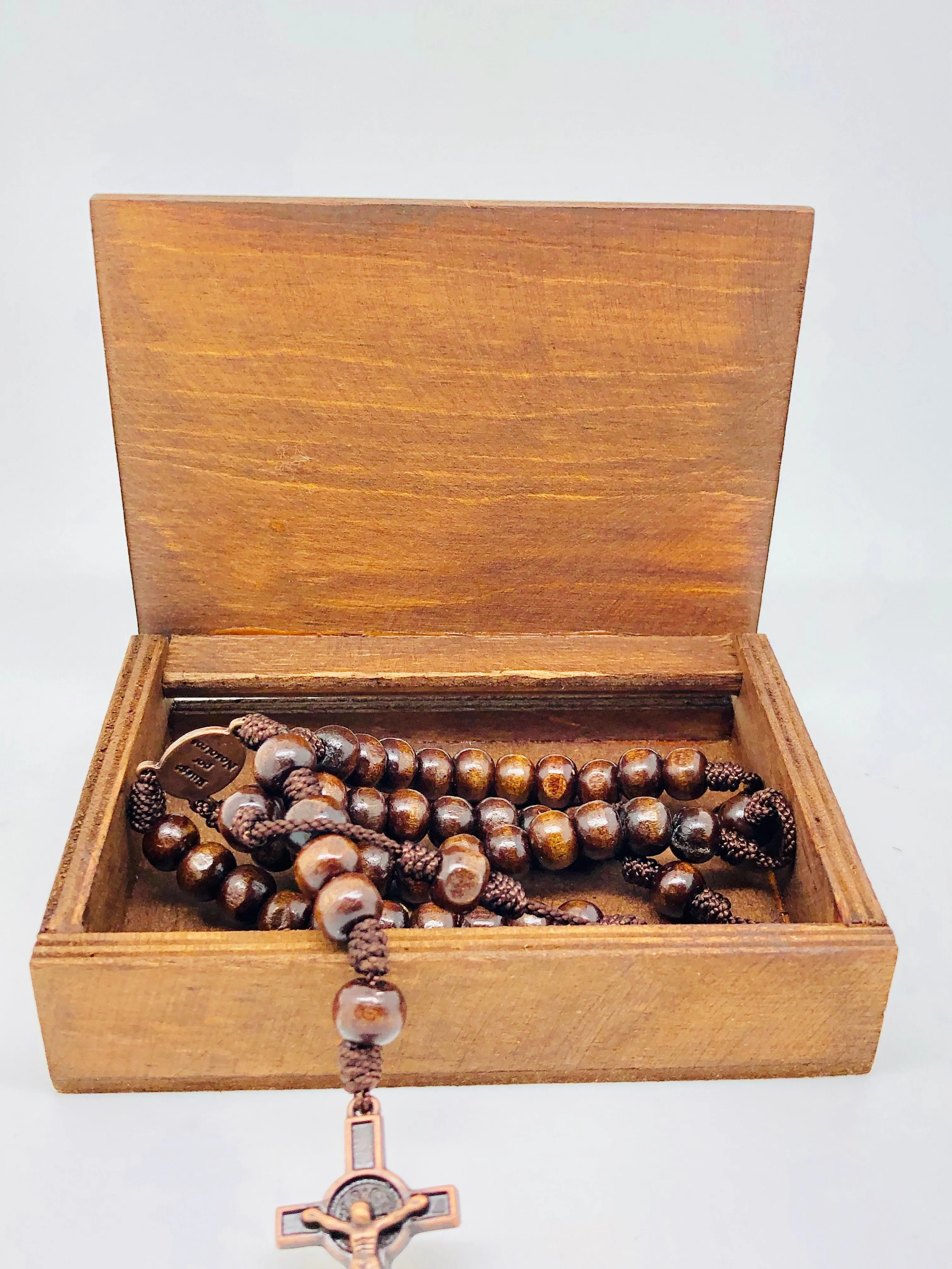 Our Lady Undoer of Knots Wood Rosary Box with Wood Rosary