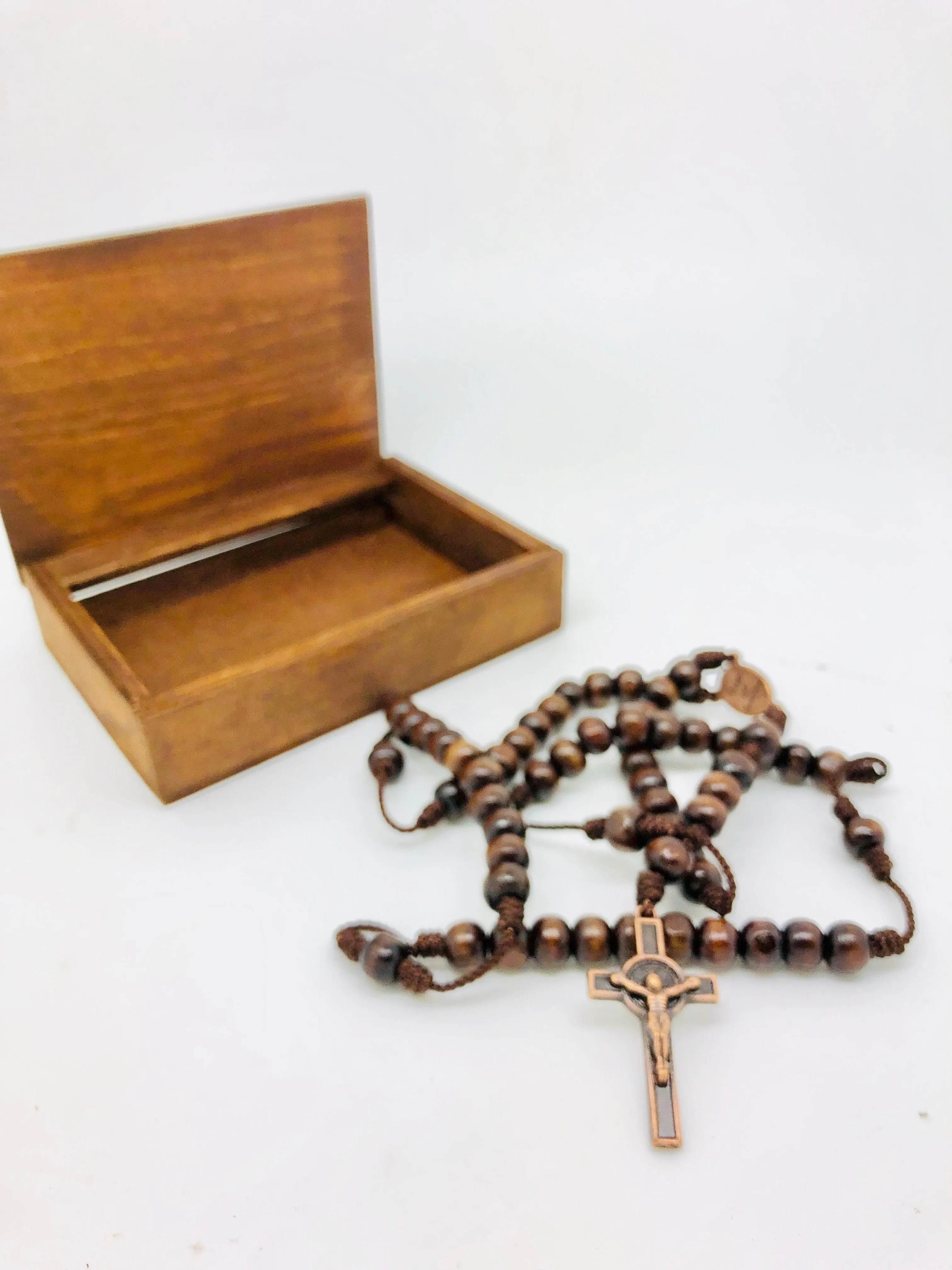 Our Lady Undoer of Knots Wood Rosary Box with Wood Rosary
