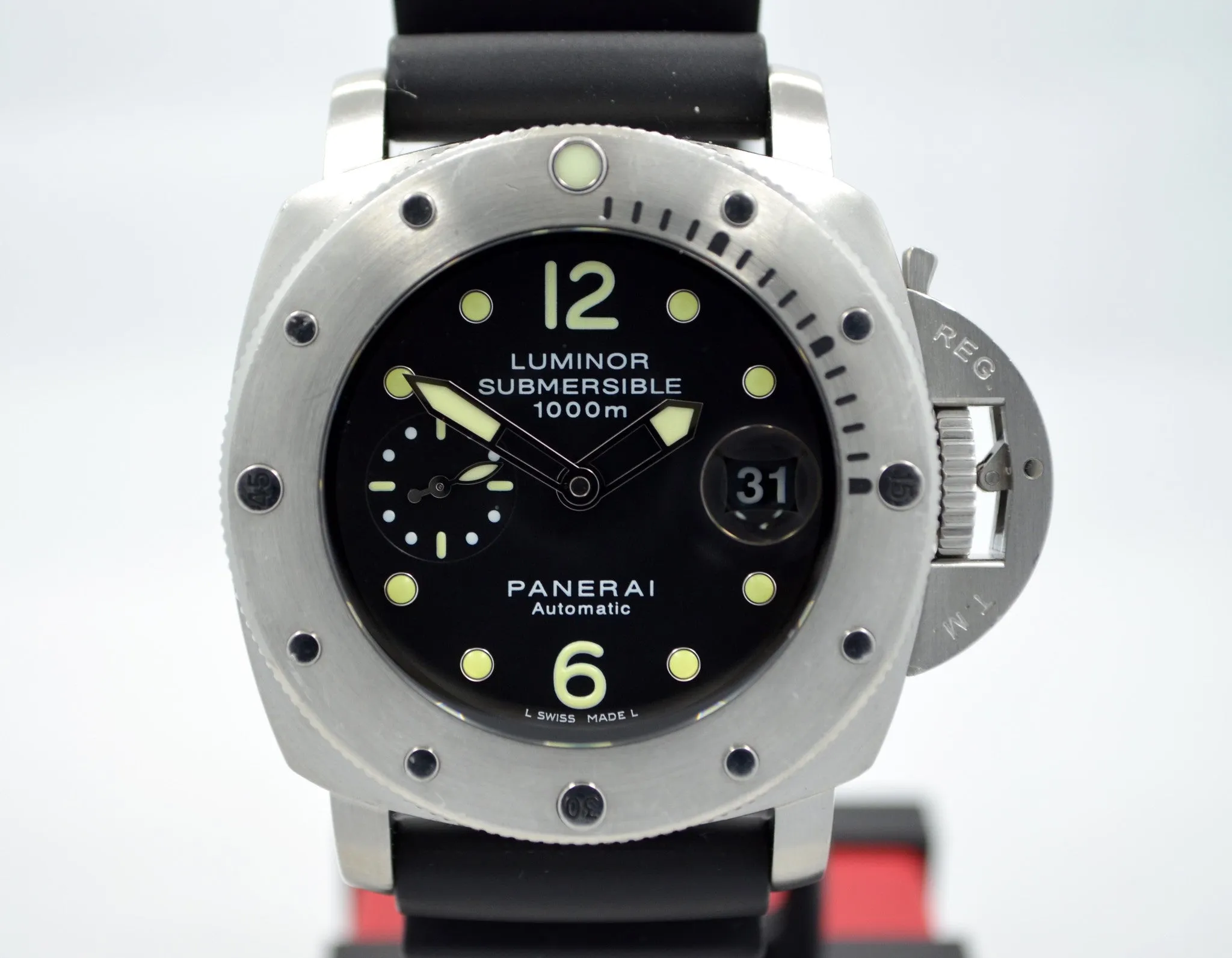 Panerai Luminor Submersible 1000 PAM 243 "K" Steel Auto Wristwatch Box Papers