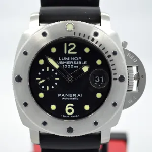 Panerai Luminor Submersible 1000 PAM 243 "K" Steel Auto Wristwatch Box Papers