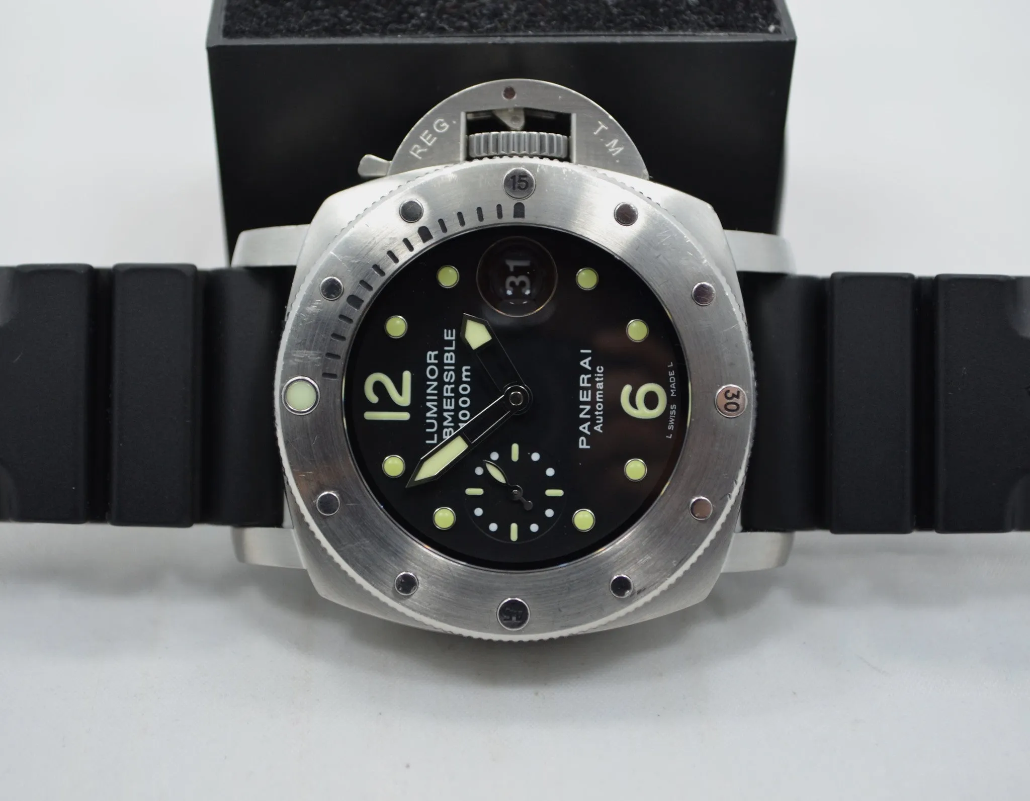 Panerai Luminor Submersible 1000 PAM 243 "K" Steel Auto Wristwatch Box Papers