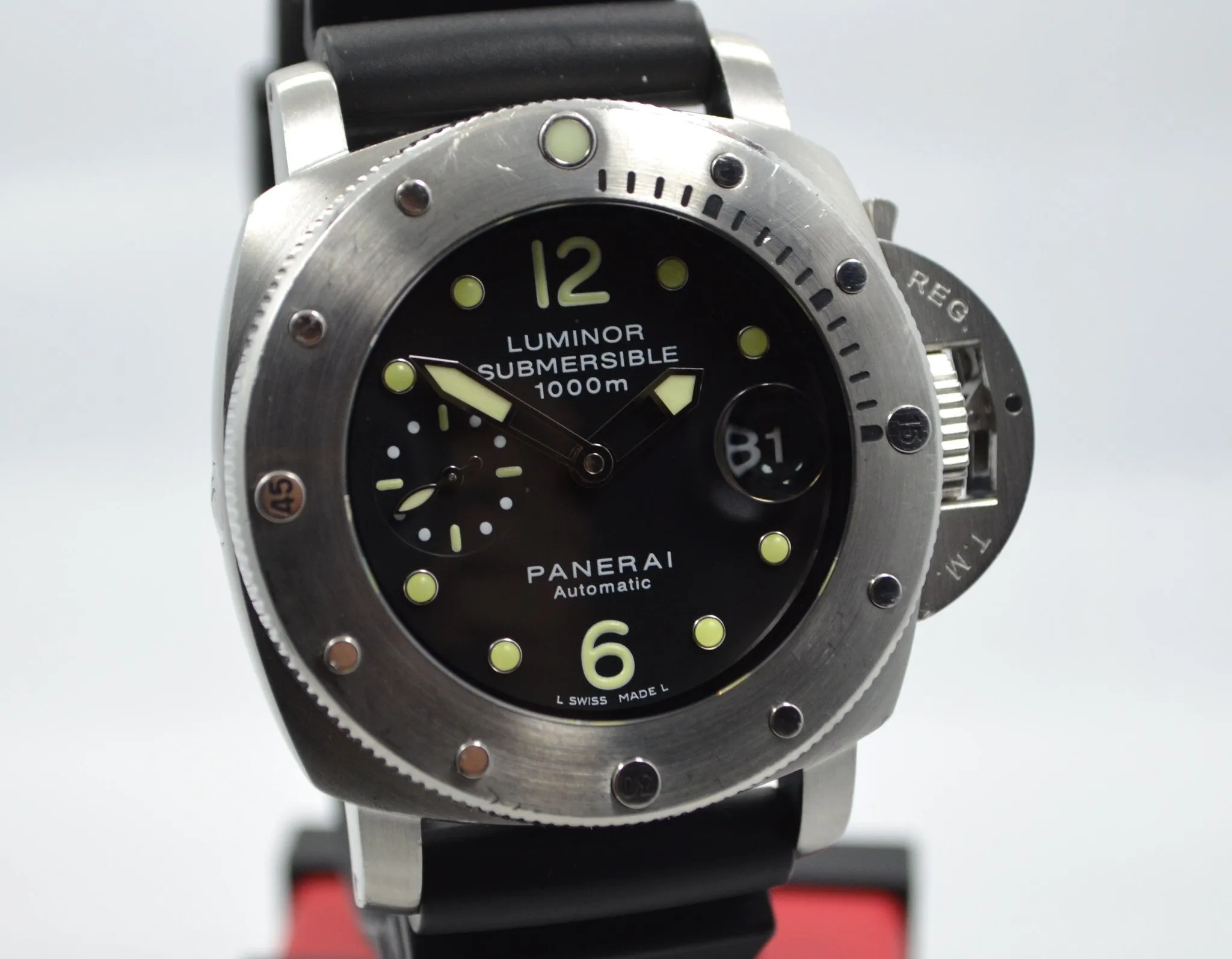 Panerai Luminor Submersible 1000 PAM 243 "K" Steel Auto Wristwatch Box Papers