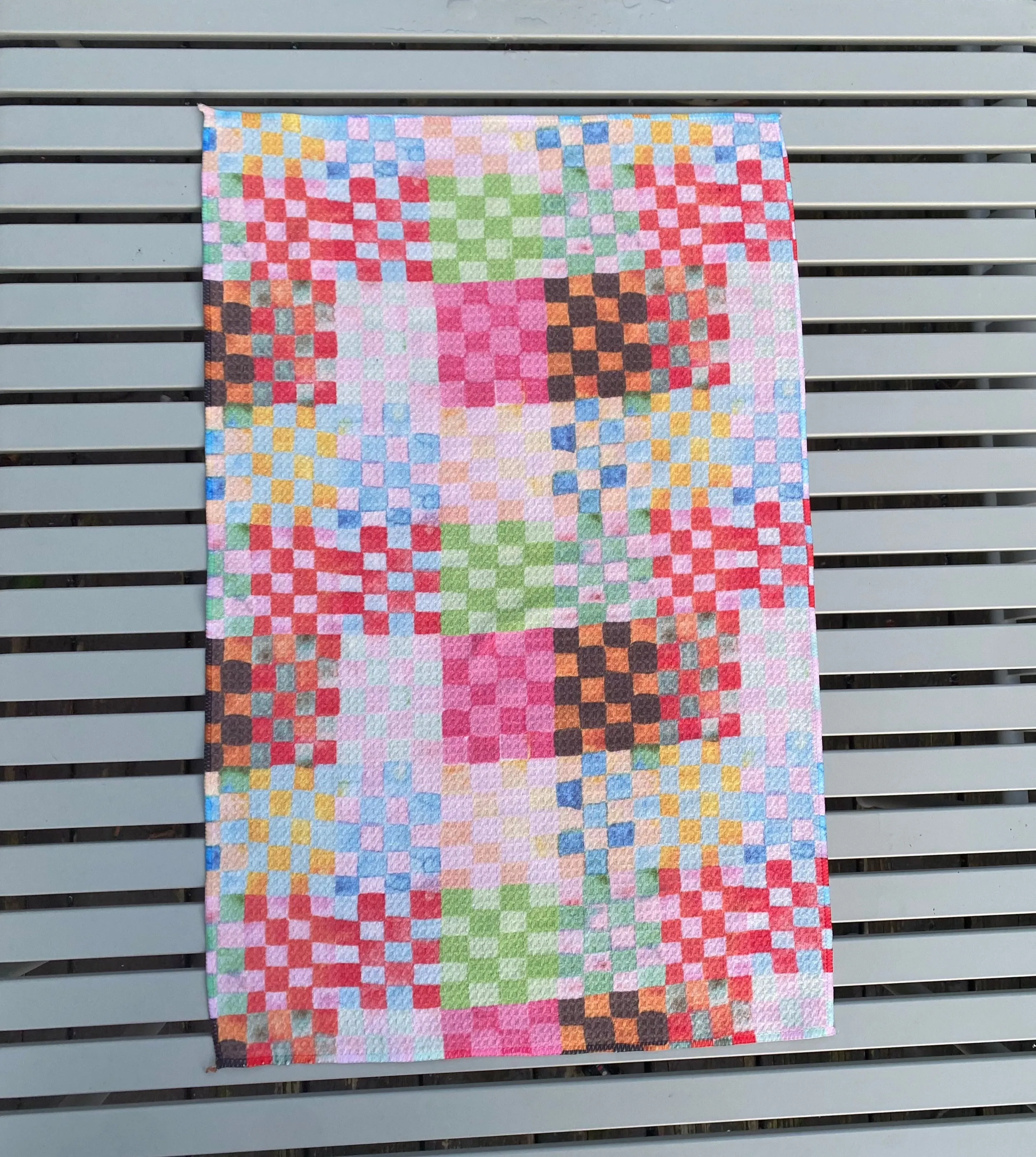 Pastel Checkerland Microfiber Tea Towel
