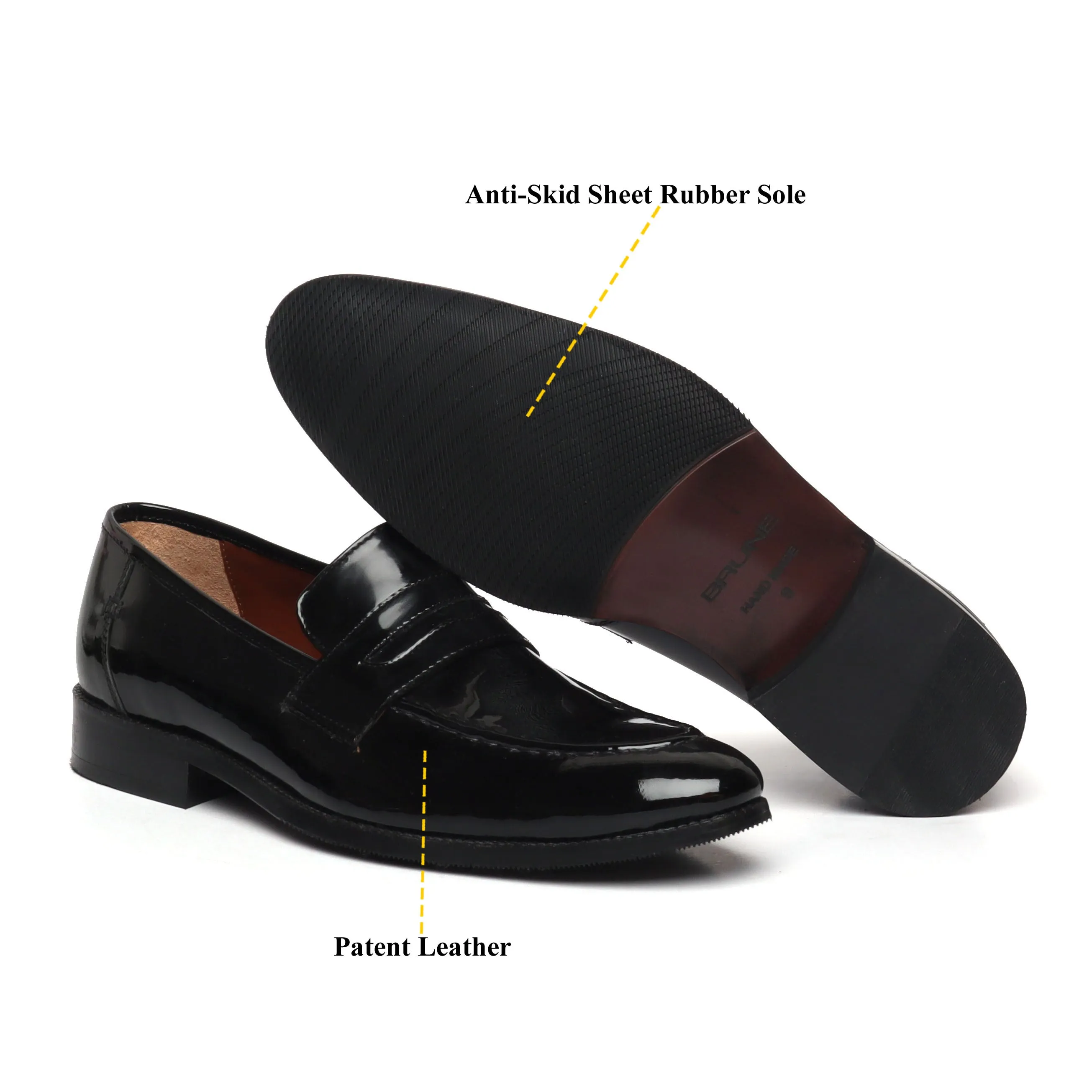 Patent Penny Loafer in Black Genuine Leather