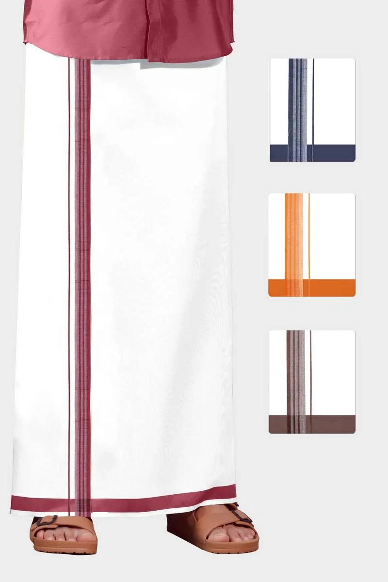 Pleasant Navya - Ramar Green Smooth Cotton Double Layered Dhoti With Fancy Borders | Uathayam