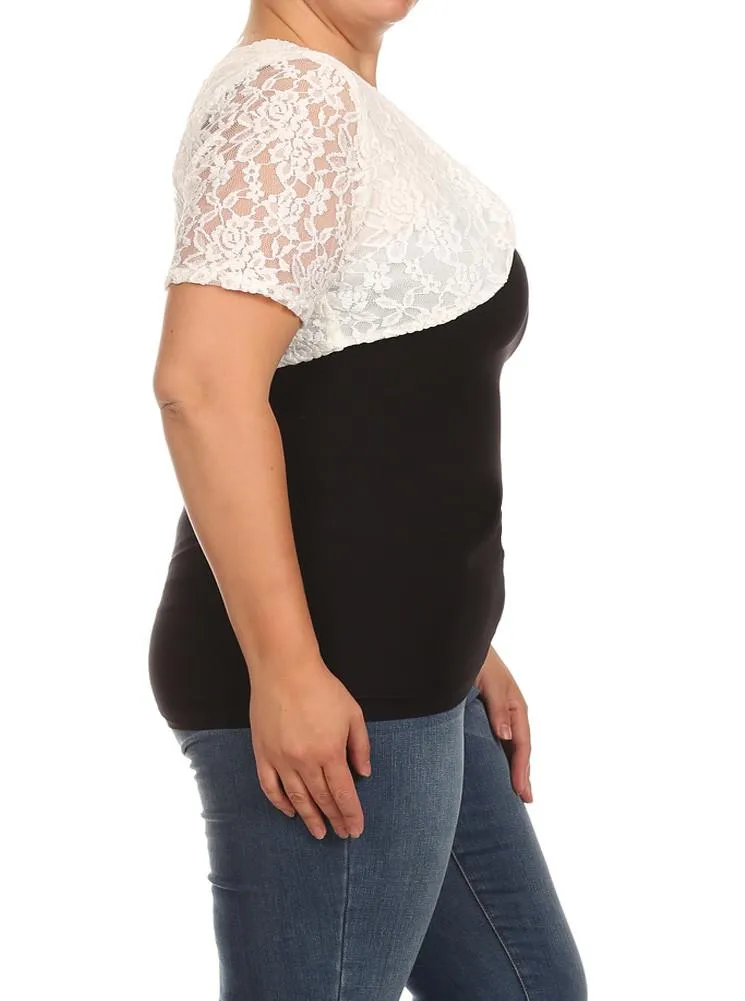 Plus Size Elegant See Through White Bolero