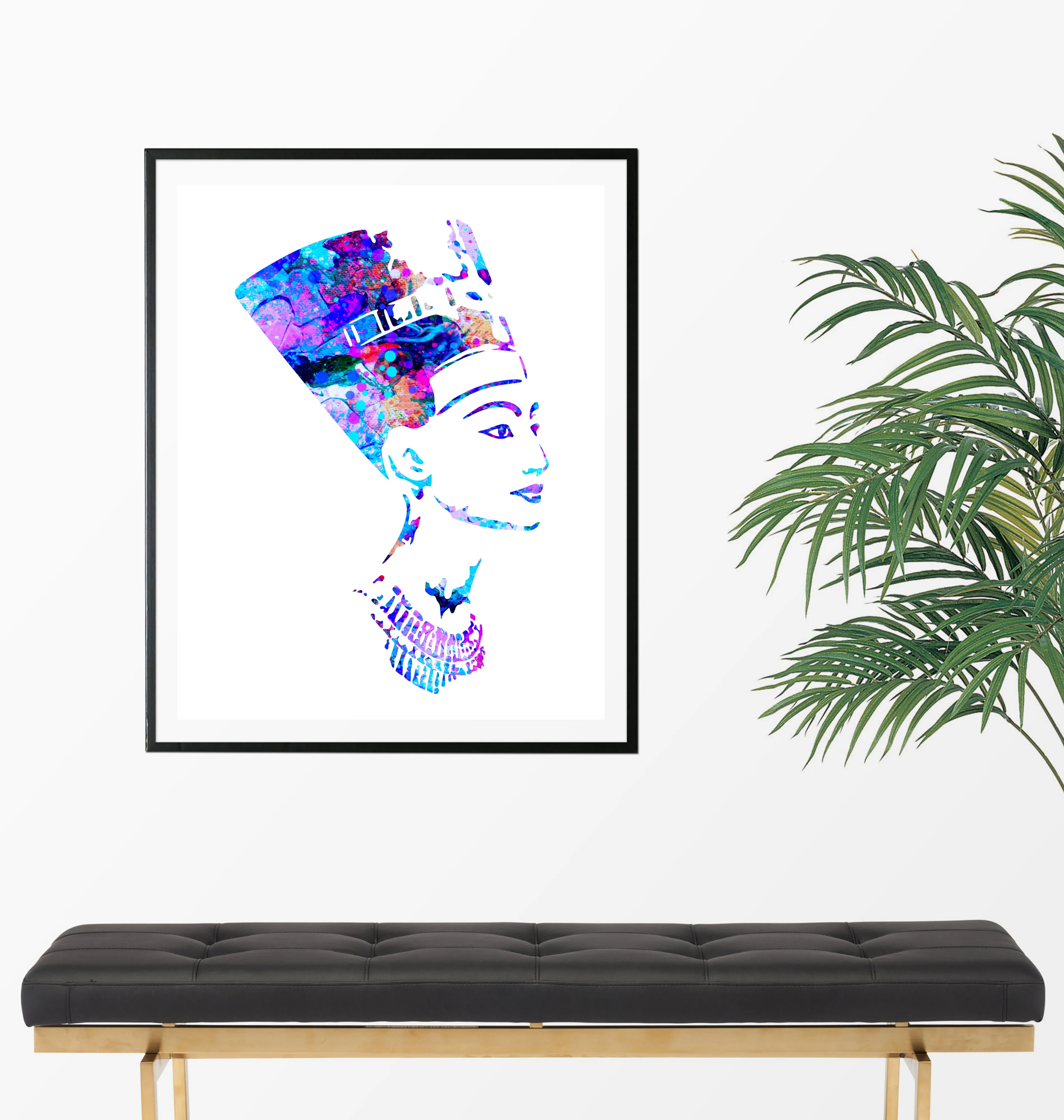 Queen Nefertiti Watercolor Art Print - Unframed