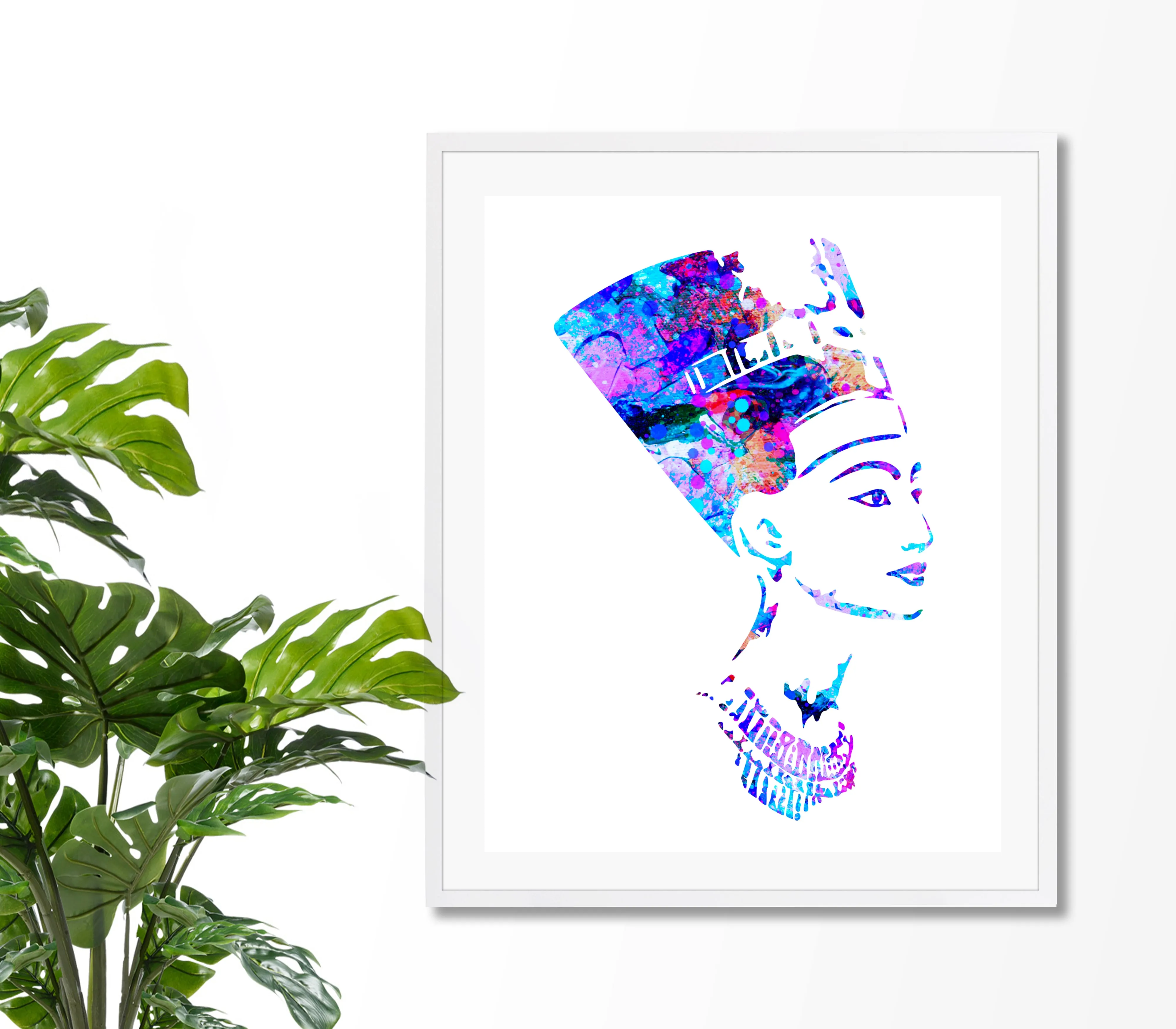 Queen Nefertiti Watercolor Art Print - Unframed