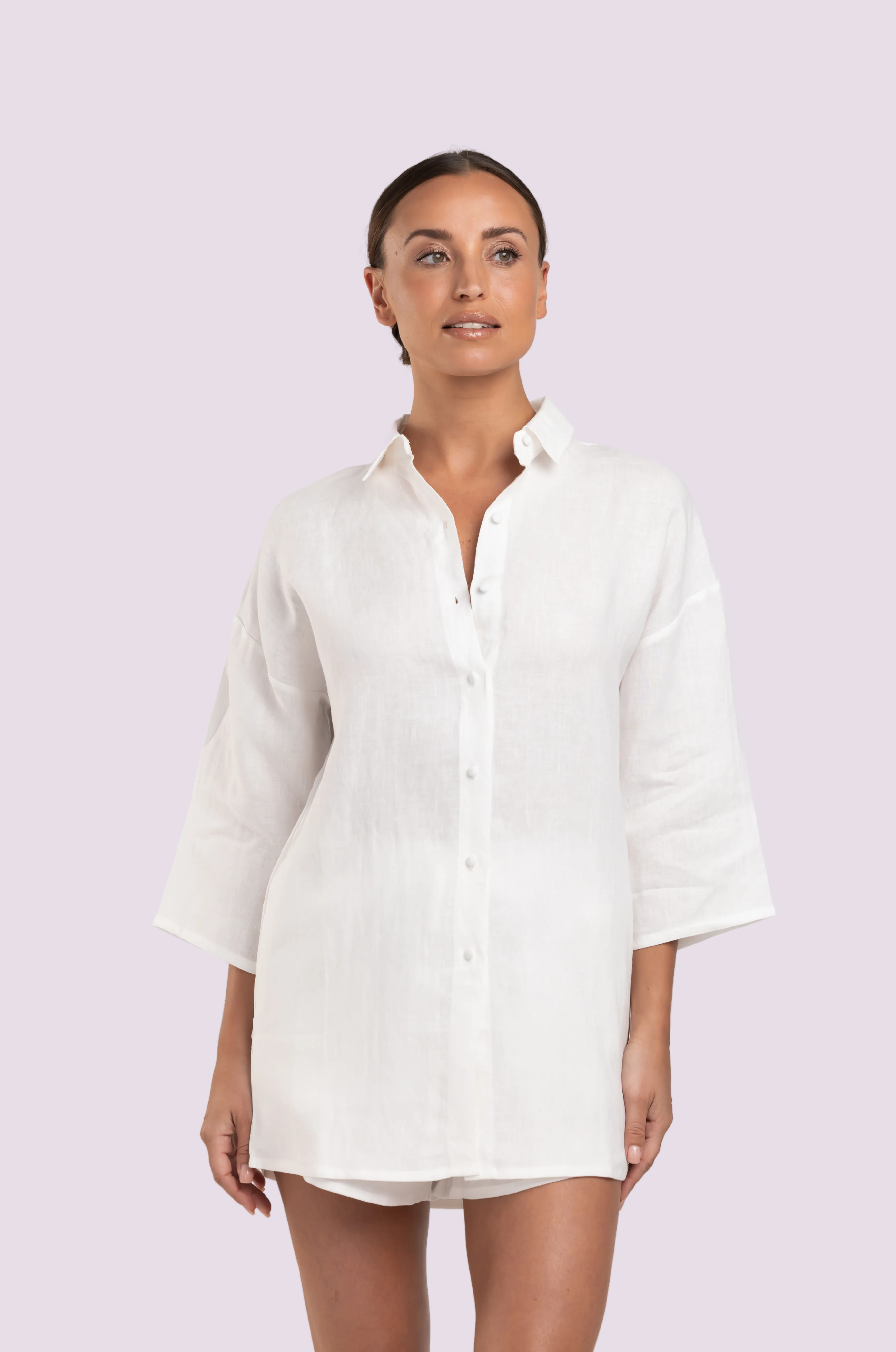 Rita Short - Linen Off White