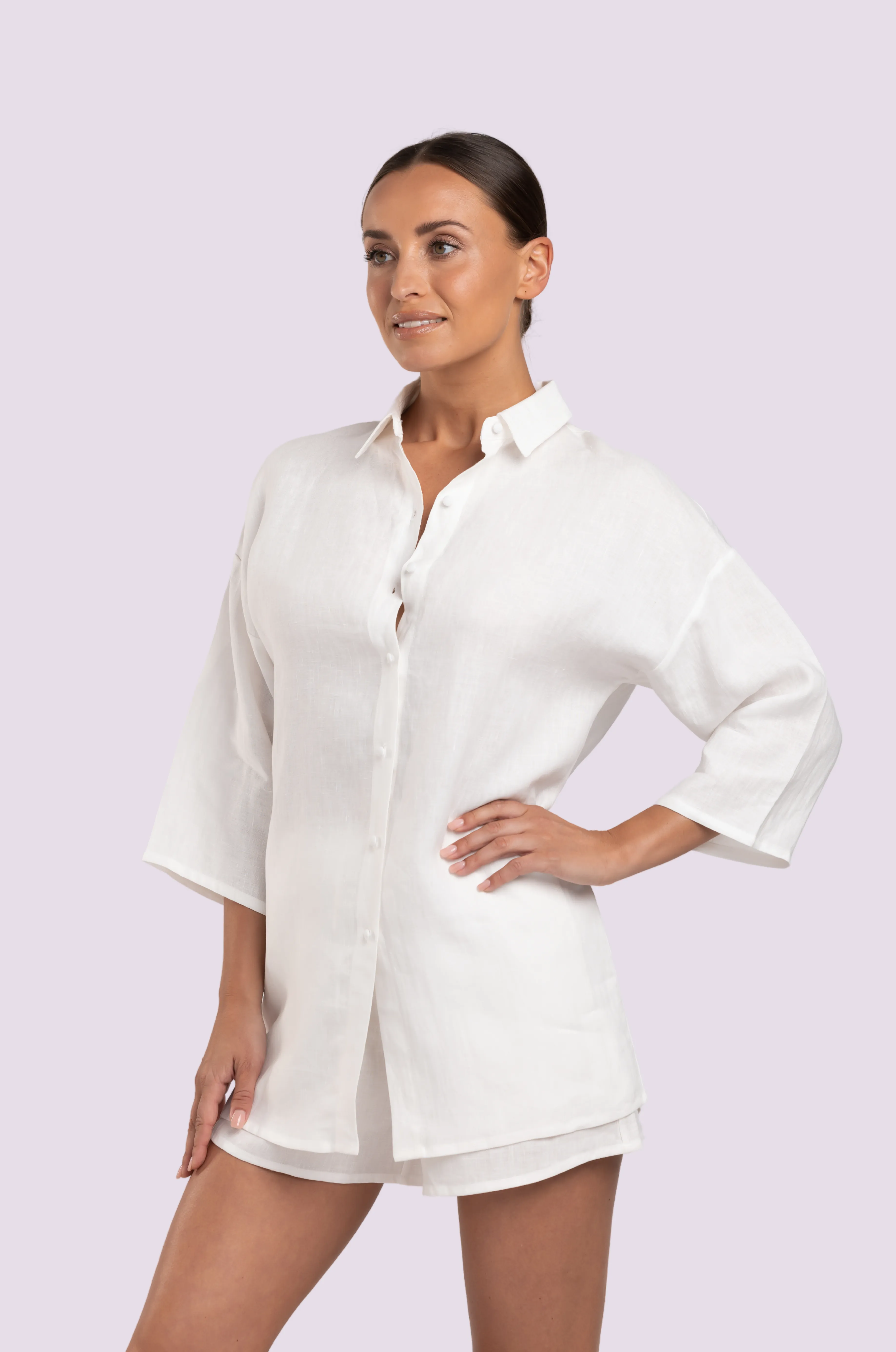 Rita Short - Linen Off White