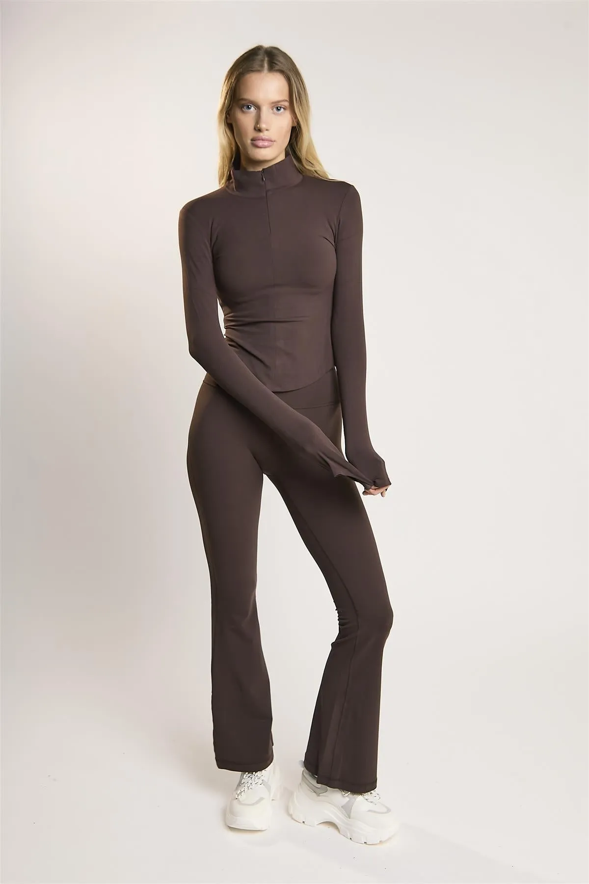 Signature Espresso Half-Zip Top