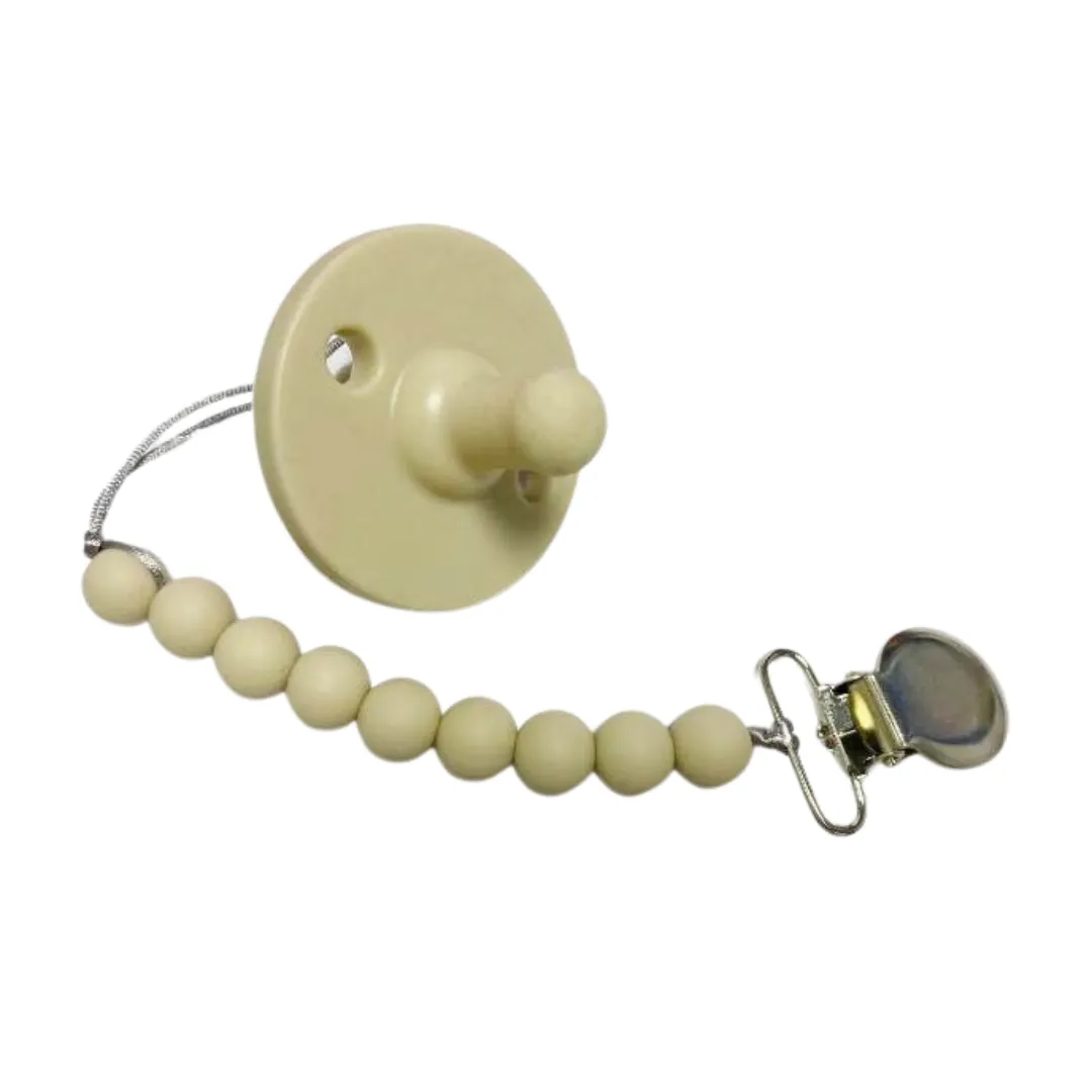 Silicone Pacifier and Teething bead clip / Trendy Chew Toy Accessory