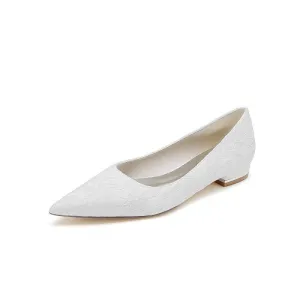 Simple Lace Pointed Toe Kitten Heels