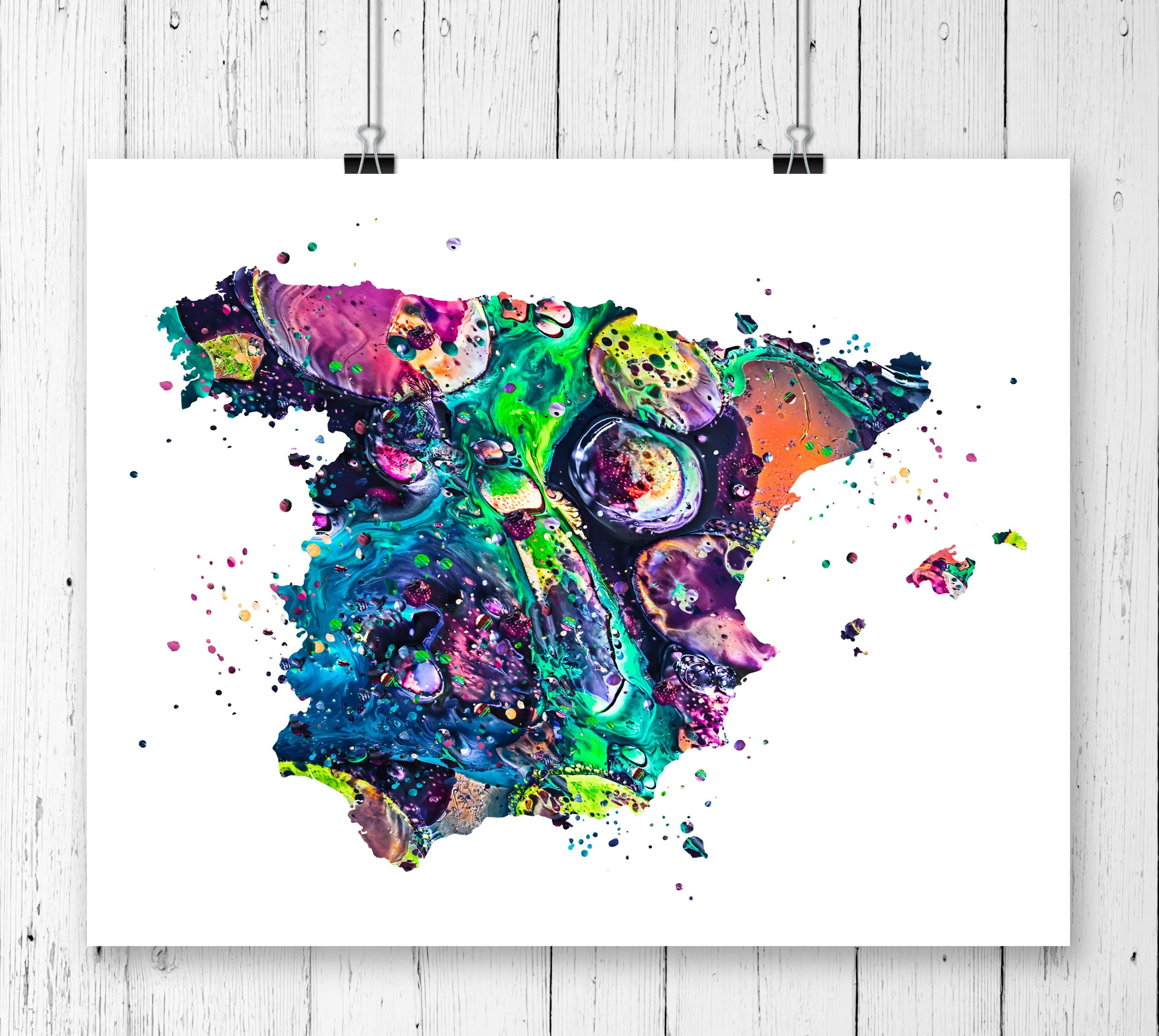 Spain Map Art Print - Unframed