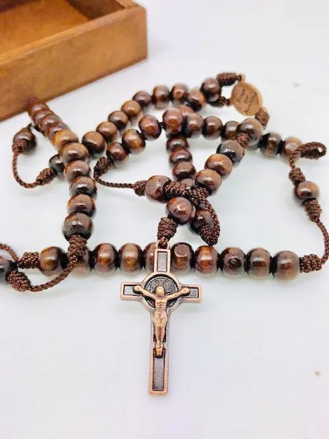 St Jude Wood Rosary Box with Wood Rosary