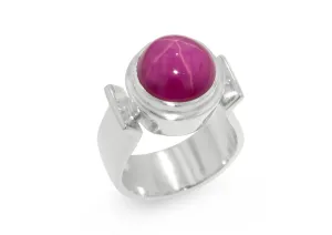 Star Ruby Ring, Sterling Silver