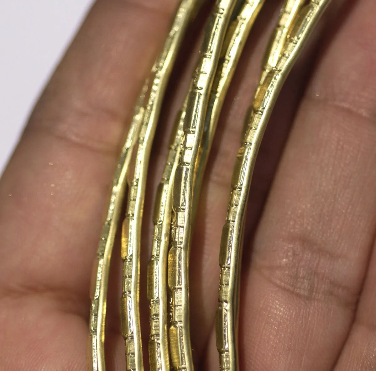 Sturdy bangle bracelet wire 4mm Pyramid Flower textured metal cane, textured strip