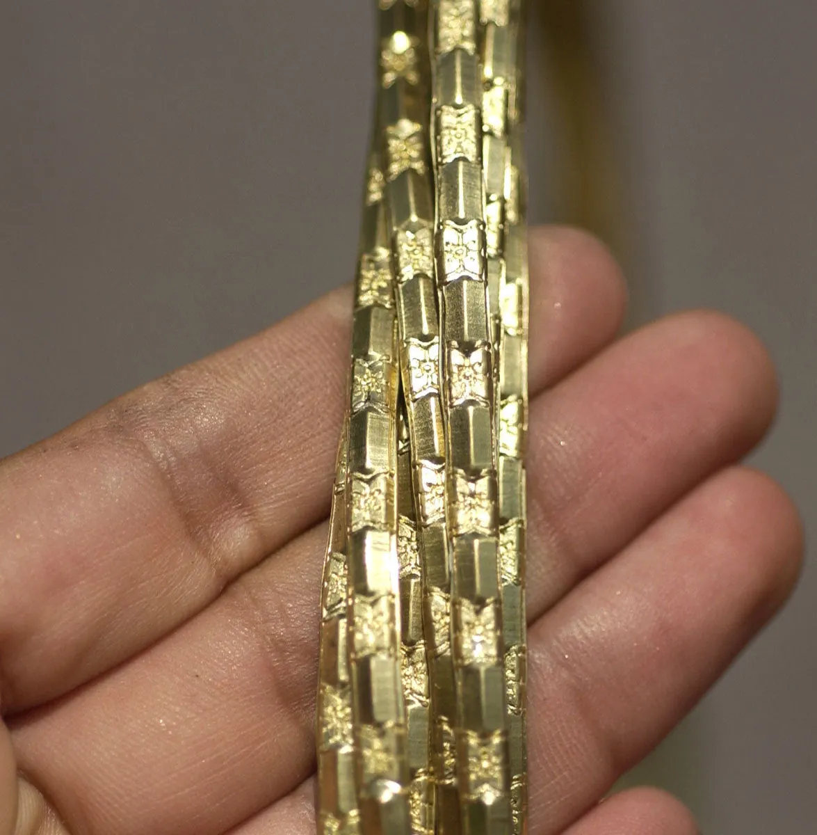 Sturdy bangle bracelet wire 4mm Pyramid Flower textured metal cane, textured strip