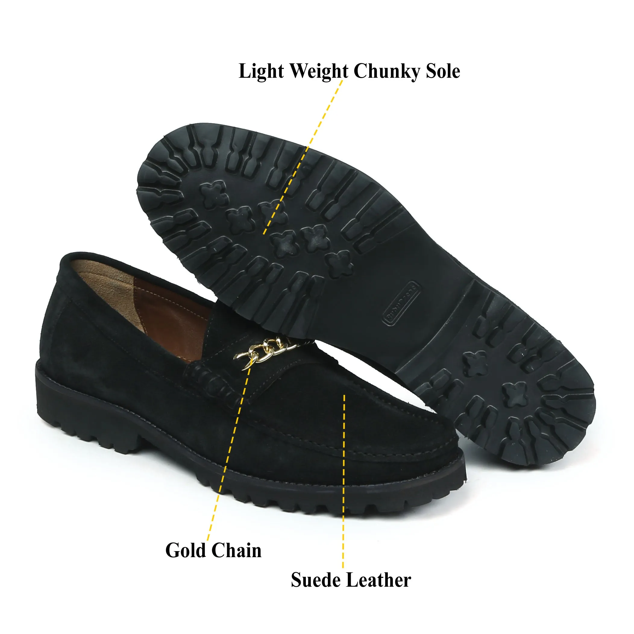 Suede Leather Loafer with Chunky Sole