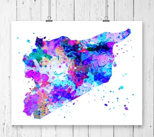 Syria Map Art Print - Unframed