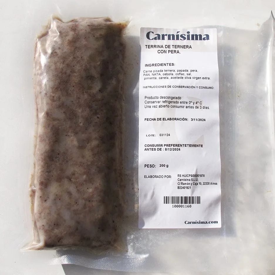 Terrina eco gourmet de ternera y pera