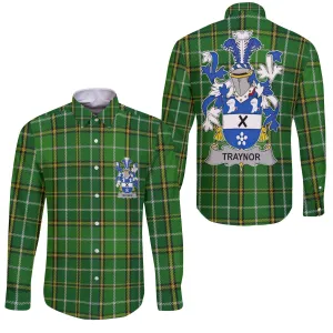 Traynor or Trainer Long Sleeve Button Shirts Crest And National Plaid Style