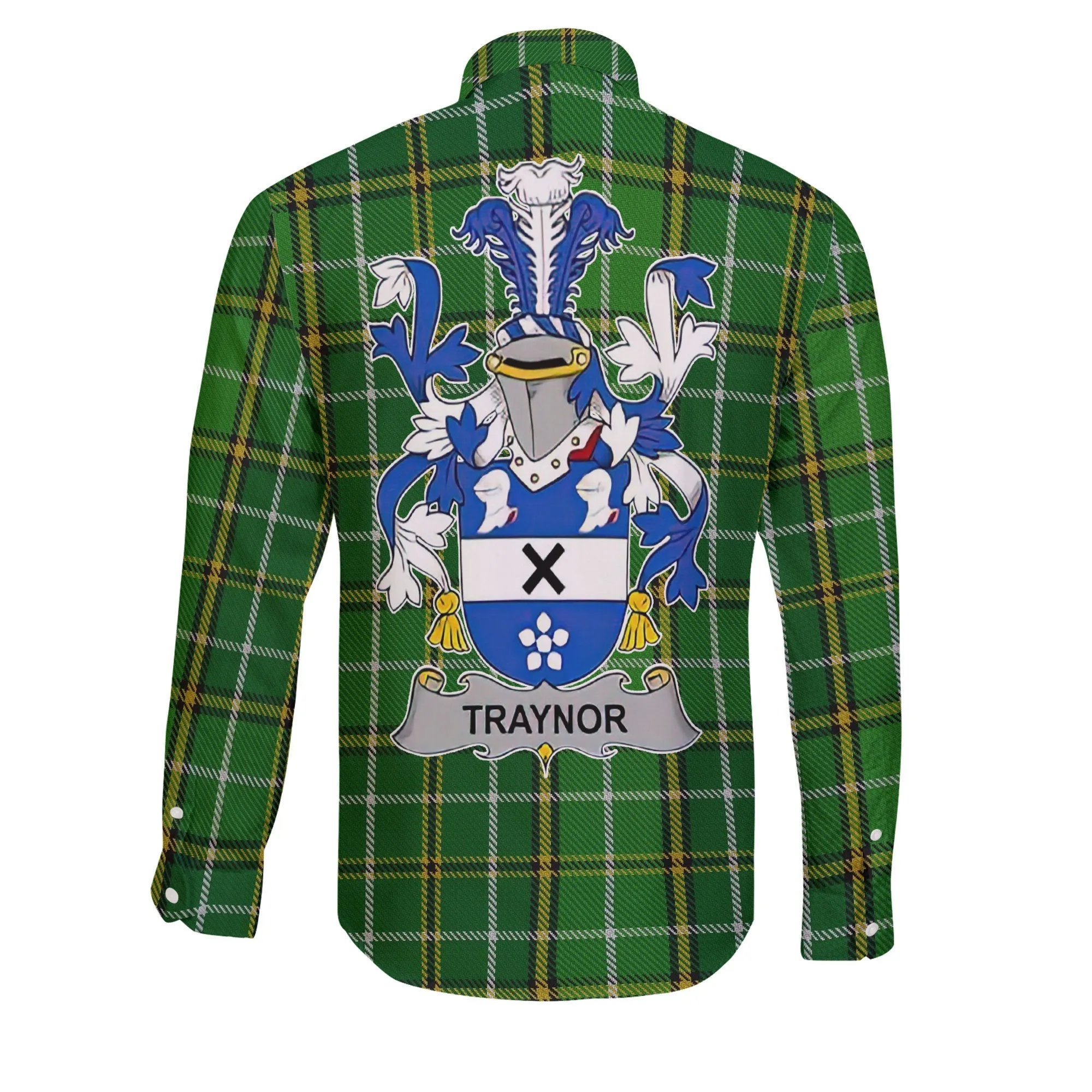 Traynor or Trainer Long Sleeve Button Shirts Crest And National Plaid Style