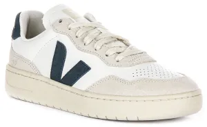 Veja V-90 O. T. Leather In White Blue For Women