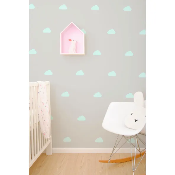 Wall Vinyl Stickers - Pastel Mint Cloud